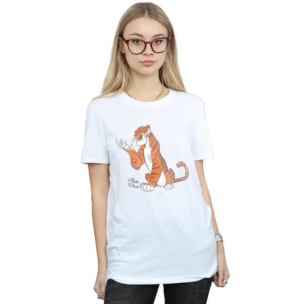 Disney Dam/Dam Djungelboken Klassisk Shere Khan Bomull White XXL