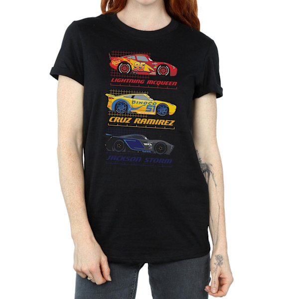 Disney Dam/Kvinnor Bilar Racer Profil Bomull Pojkvän T-Shir Black M