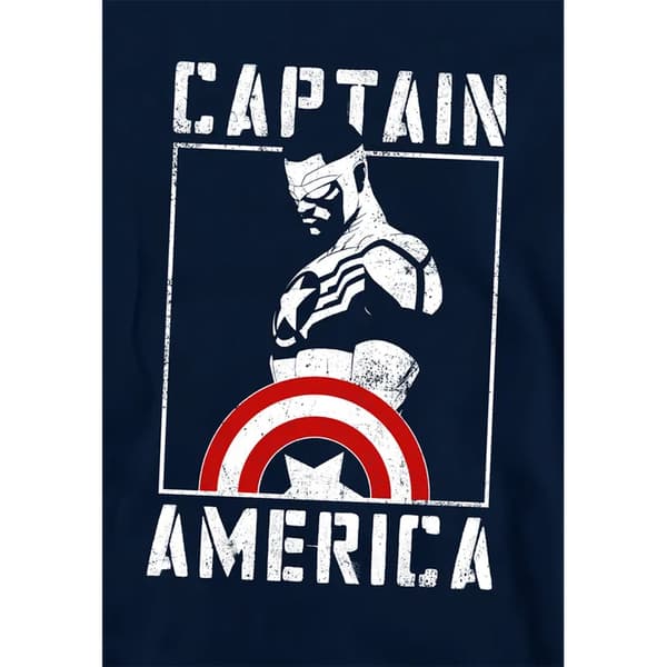 Captain America Barn/Kids Stencil Pull Over Hoodie 7-8 år Navy 7-8 Years