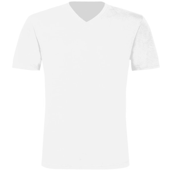 B&C Herr Exact V-halsad kortärmad T-shirt M Vit White M
