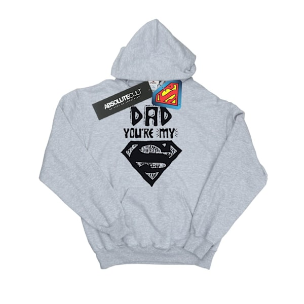DC Comics Boys Superman Super Dad Hoodie 7-8 år Sports Grey Sports Grey 7-8 Years