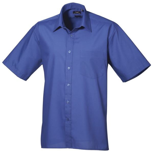 Premier Mens Short Sleeve Formal Poplin Plain Work Shirt 21 Roy Royal 21