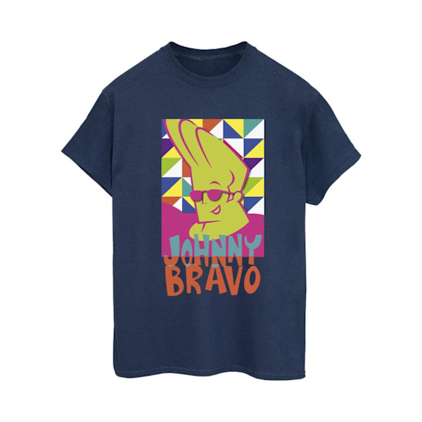 Johnny Bravo Dam/Damer Multi Triangles Pop Art Bomull Boyfriend T-Shirt XXL Marinblå Navy Blue XXL