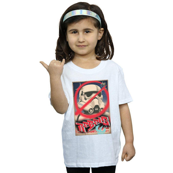 Star Wars Girls Rebels Poster Bomull T-shirt 5-6 år Vit White 5-6 Years