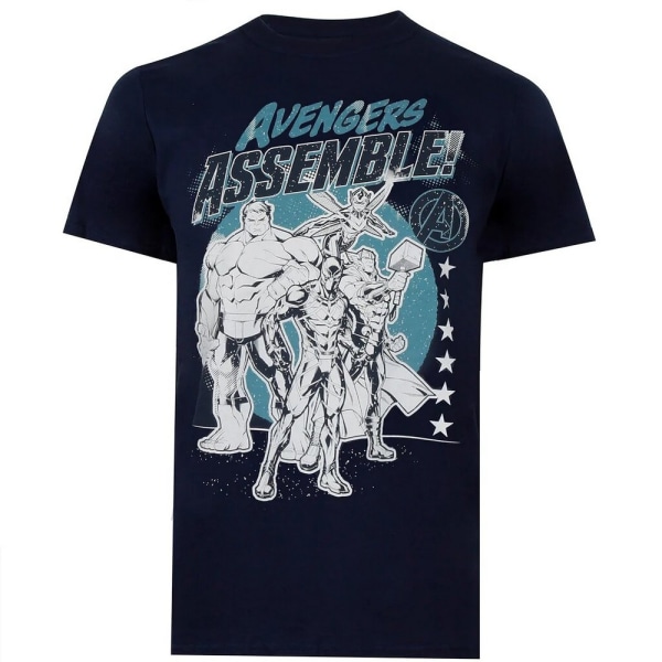 Avengers Assemble Herr Team T-Shirt M Marinblå Navy M