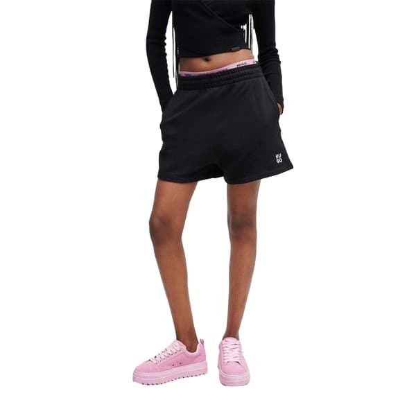 Hugo Dam/Dam Bomull Elastiska Midja Sweatshorts 6 UK Svart Black 6 UK