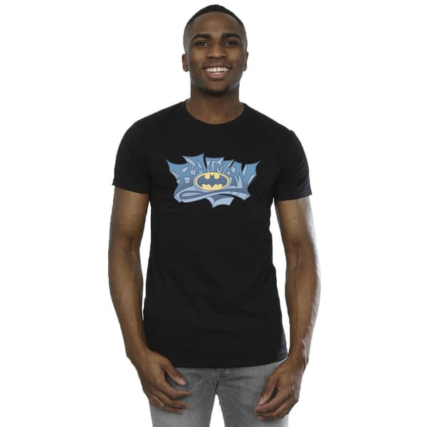 DC Comics Herr Batman Graffiti Logotyp T-Shirt M Svart Black M