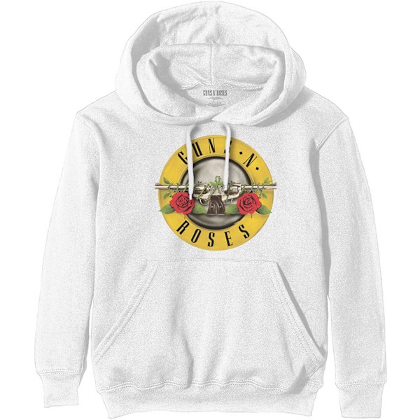 Guns N Roses Unisex Vuxen Klassisk Logotyp Hoodie M Vit White M