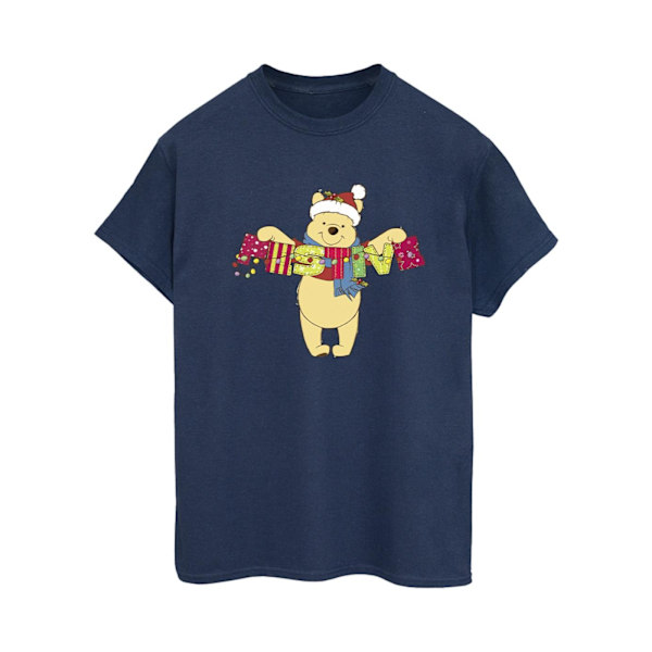 Disney Dam/Damer Winnie The Pooh Festlig Bomull Boyfriend T-shirt Navy Blue S