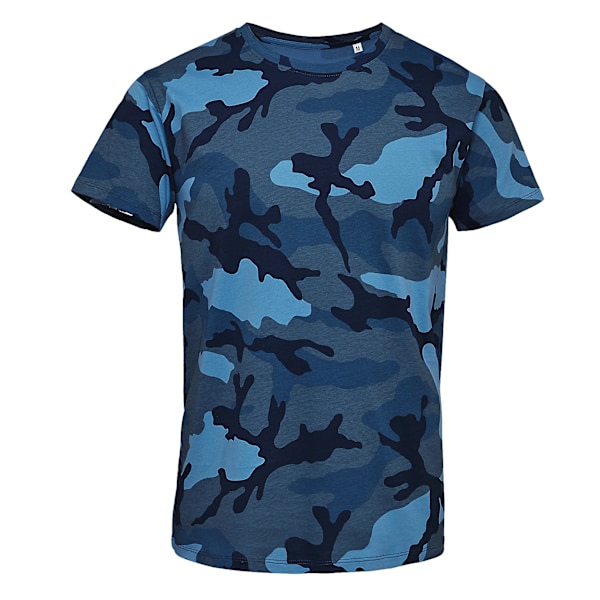 SOLS Herr Camo Kortärmad T-shirt L Blå Camo Blue Camo L