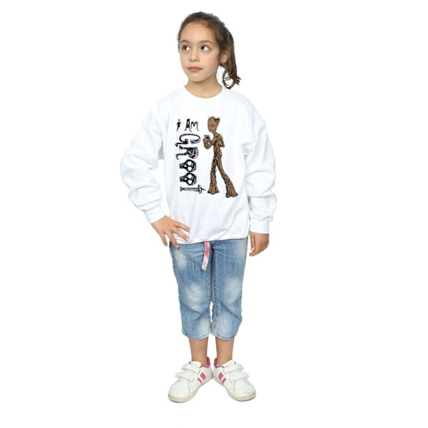 Avengers Infinity War Girls I Am Teenage Groot Sweatshirt 9-11 White 9-11 Years