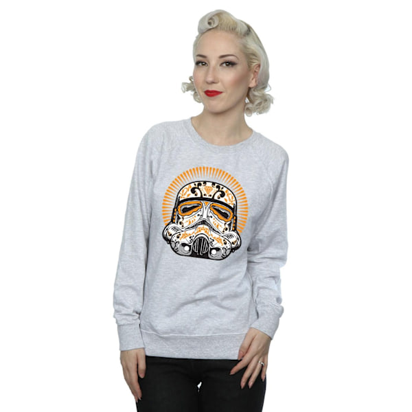 Star Wars Dam/Damer Stormtrooper Dia De Los Muertos Sweatshirt Heather Grey M