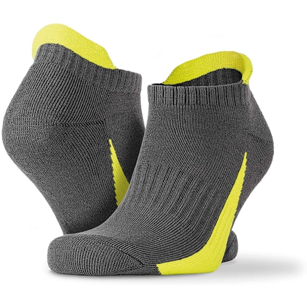 Spiro Unisex Sportsstrumpor för Vuxna (3-pack) S-M Grå/Limegrön Grey/Lime Green S-M