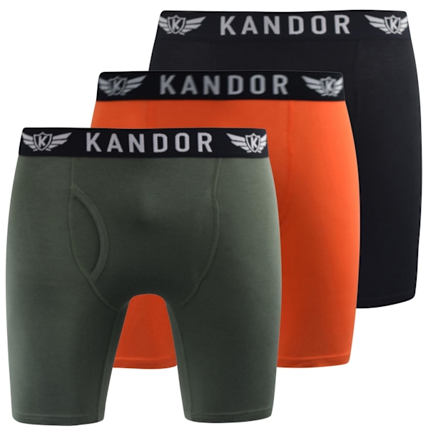 Kandor Bambuso Boxerkalsonger för män (3-pack) XXL Orange/Timjan G Orange/Thyme Green XXL