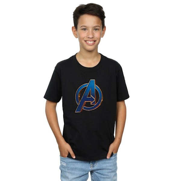 Marvel Boys Avengers Endgame Heroic Logo T-Shirt 9-11 år Bla Black 9-11 Years