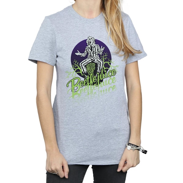 Beetlejuice Dam/Damer Blekt Pose Bomull Pojkvän T-shirt M Sports Grey M