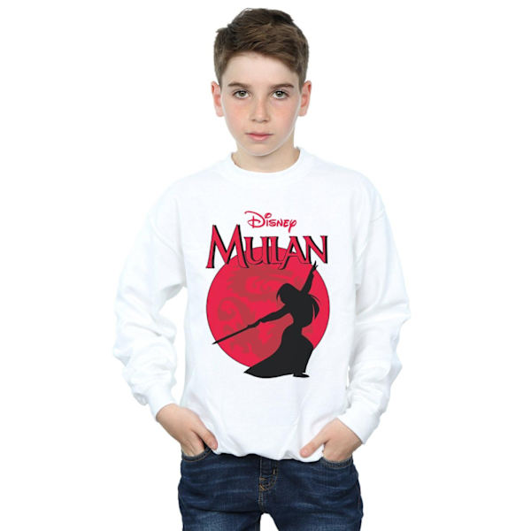 Disney Boys Mulan Dragon Silhouette Sweatshirt 9-11 år Vit White 9-11 Years