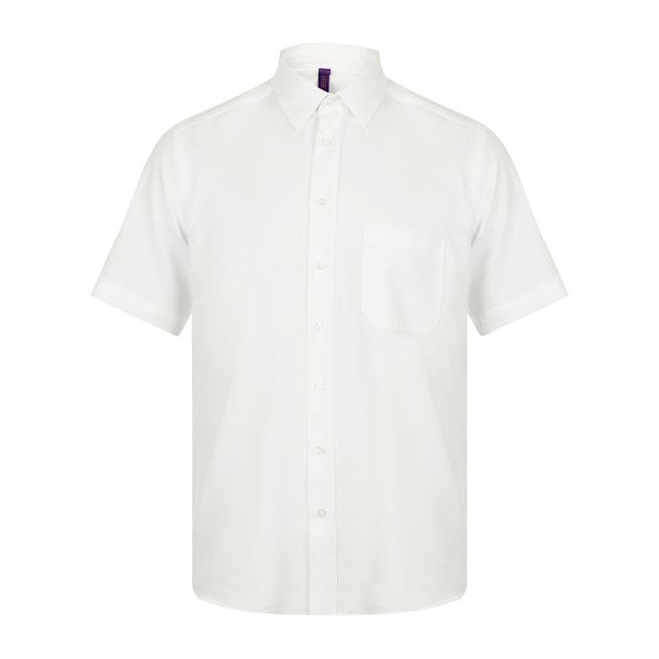 Henbury herr kortärmad skjorta 3XL vit White 3XL