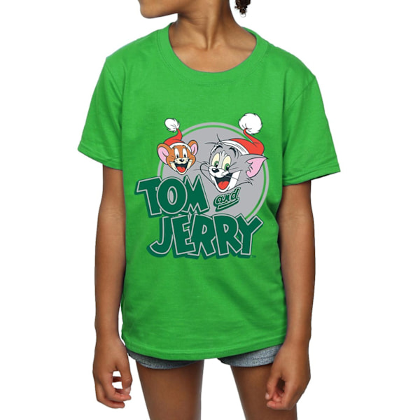 Tom And Jerry Girls Julhälsningar Bomull T-shirt 12-13 År Irish Green 12-13 Years