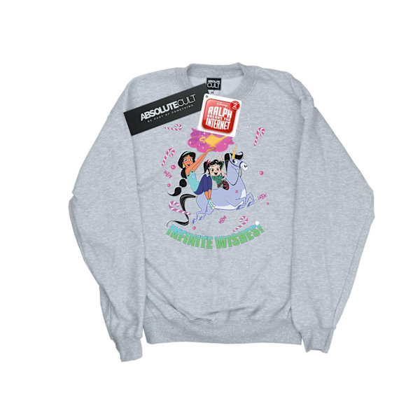 Disney Girls Wreck It Ralph Jasmine Och Vanellope Sweatshirt 9- Sports Grey 9-11 Years