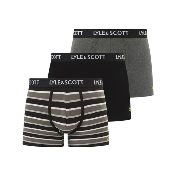 Lyle & Scott Herr Ethan Logo Boxershorts (3-pack) L Mörkgrå Dark Grey L