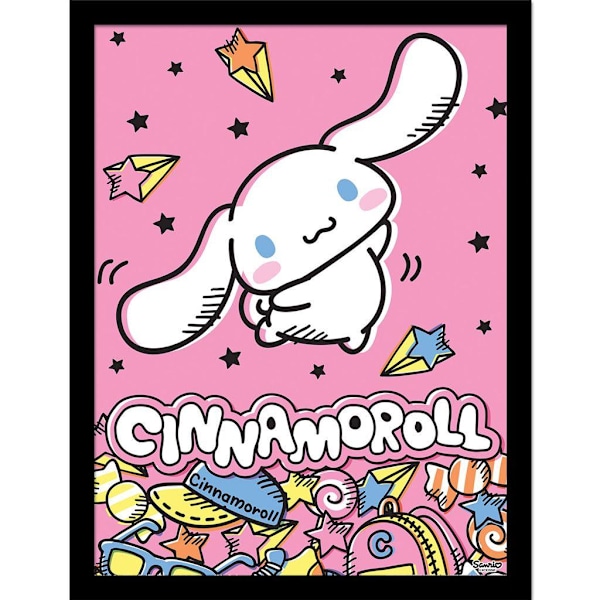 Cinnamoroll Dance Off Inramad Poster 40cm x 30cm Flerfärgad Multicoloured 40cm x 30cm