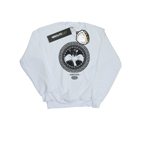 Looney Tunes Dam/Dam Sylvester Greek Circle Sweatshirt L White L