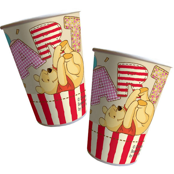 Winnie the Pooh Bokstavsfest Mugg (Förpackning om 8) En Storlek Flerfärgad Multicoloured One Size