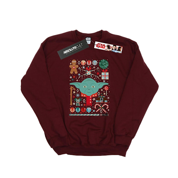 Star Wars Jultröja Yoda Herr XXL Bordeaux Burgundy XXL