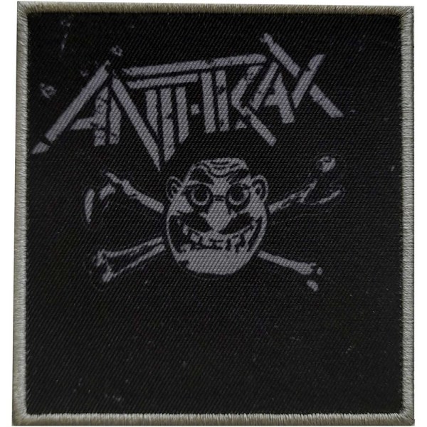 Anthrax Cross Bones Iron On Patch One Size Svart/Grå Black/Grey One Size
