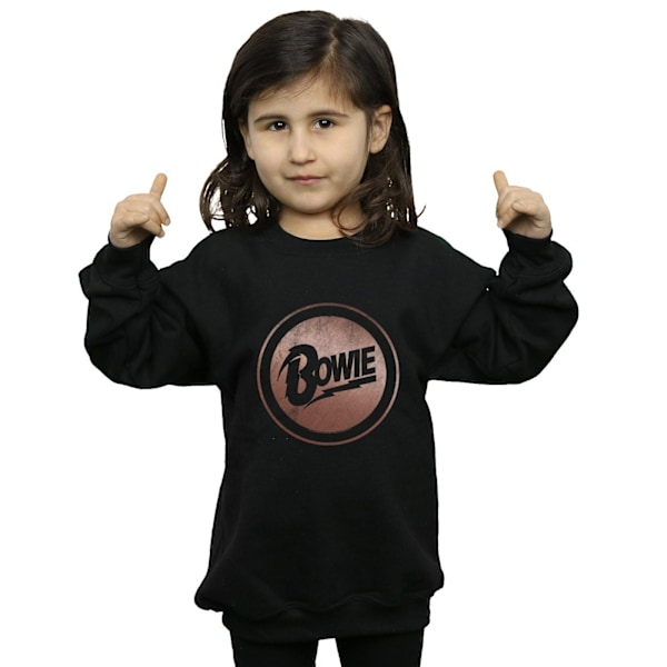 David Bowie Girls Rose Gold Circle Sweatshirt 12-13 år Svart Black 12-13 Years