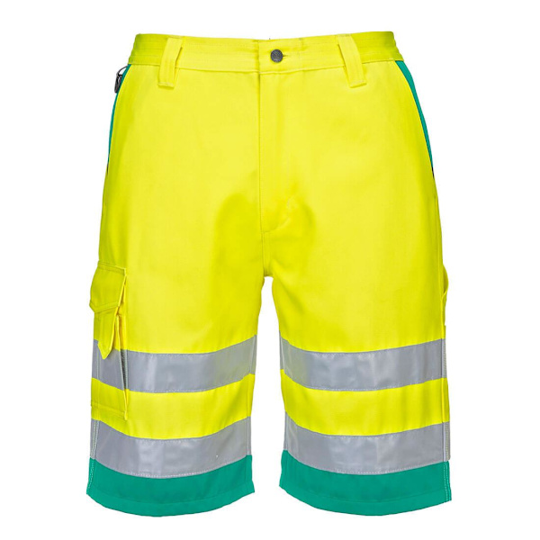 Portwest Herr Polycotton Hi-Vis Lätta Shorts XL R Gul/ Yellow/Teal XL R