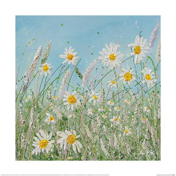 Siobhan McEvoy Daisy Meadow Print 40cm x 40cm Blå/Grön/Vit Blue/Green/White 40cm x 40cm