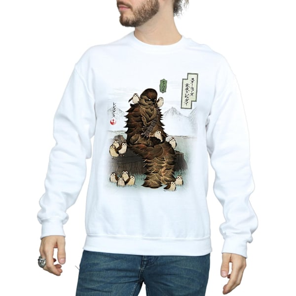 Star Wars Mens The Last Jedi Japanska Chewbacca Porgs Sweatshirt White XL