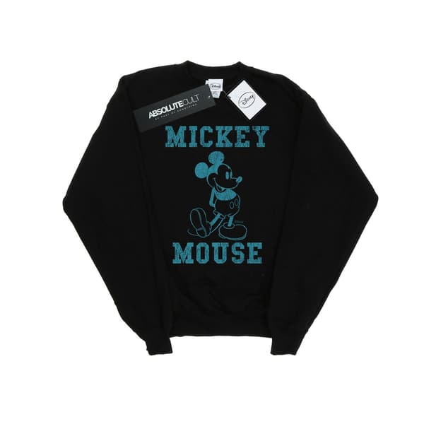 Disney Herr Mickey Mouse Distressed Kick Mono Sweatshirt M Svart Black M