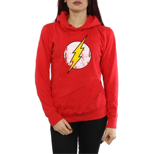DC Comics Dam/Dam Flash Distressed Logo Hoodie S Röd Red S