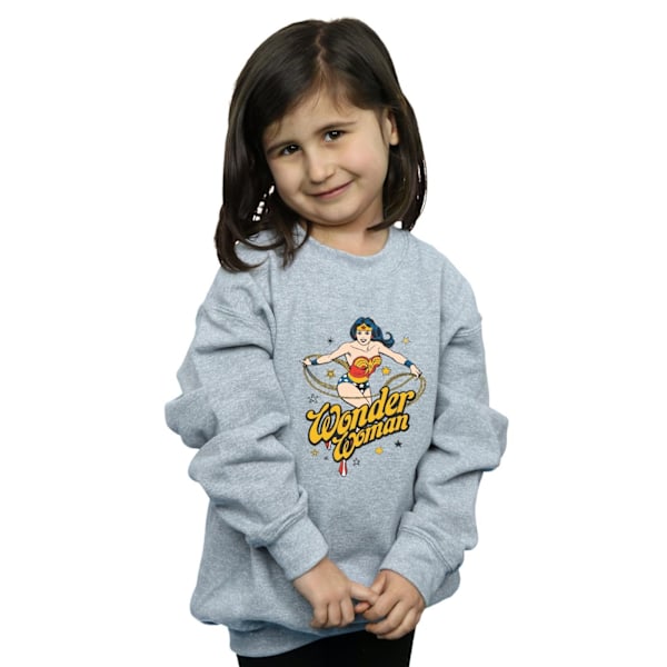 DC Comics Girls Wonder Woman Stars Sweatshirt 9-11 år Sport Sports Grey 9-11 Years