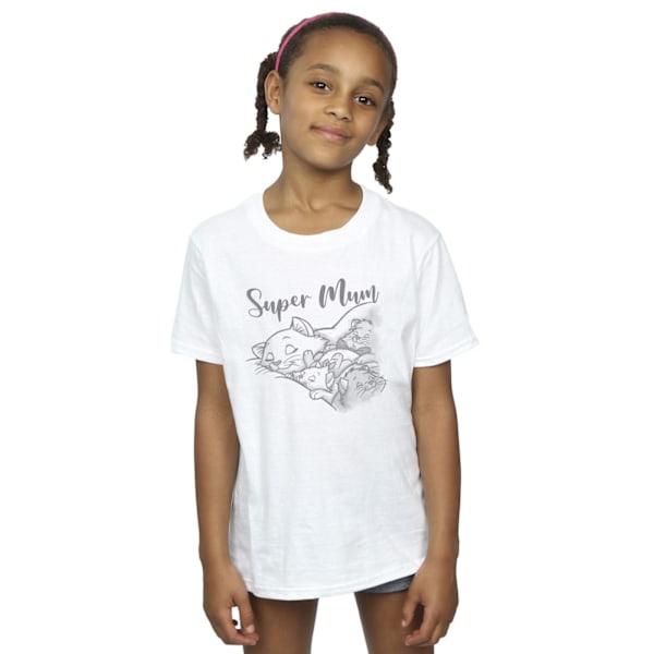 Disney Girls The Aristocats Marie Super Mum Bomull T-shirt 7-8 White 7-8 Years