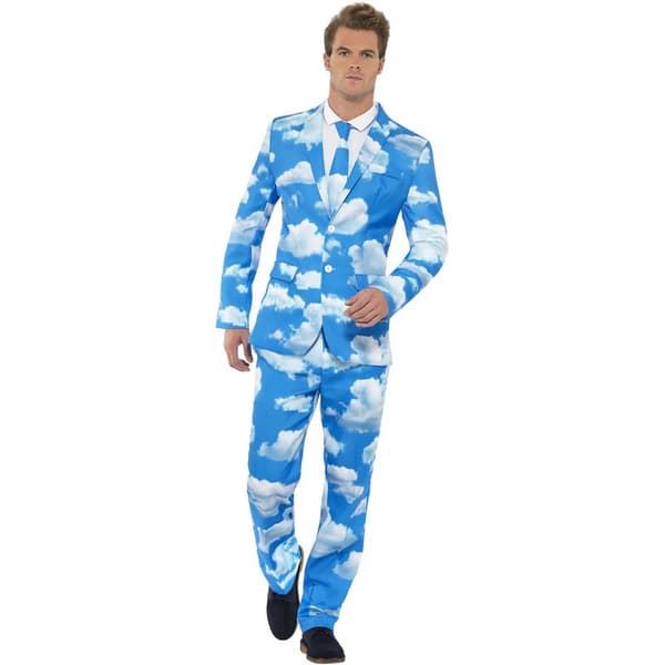Smiffys Herr Sky High Kostym L Blå/Vit Blue/White L