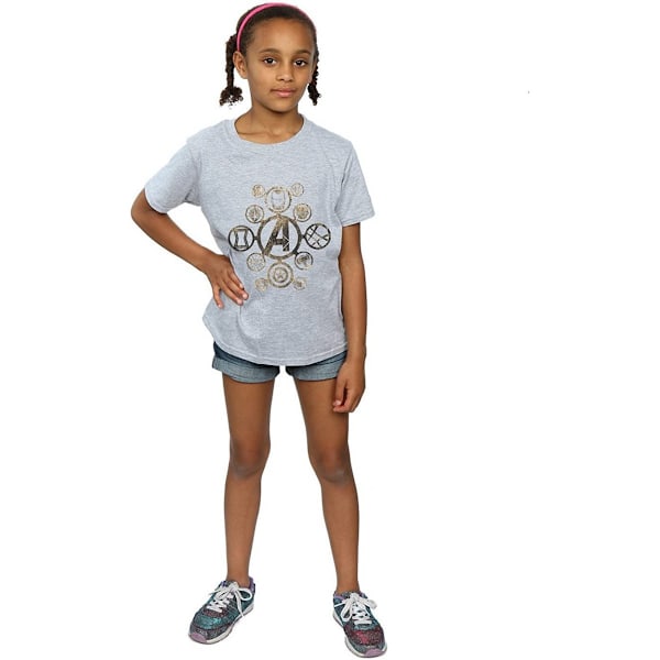 Avengers Infinity War Girls Icons T-Shirt 7-8 år Sportgrå Sports Grey 7-8 Years