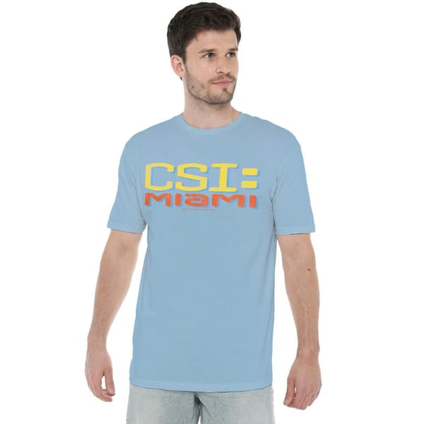 CSI: Miami Herr Distressed Logo T-Shirt L Ljusblå Light Blue L