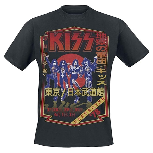 Kiss Unisex Adult Destroyer Tour 78 T-shirt S Charcoal Grey Charcoal Grey S