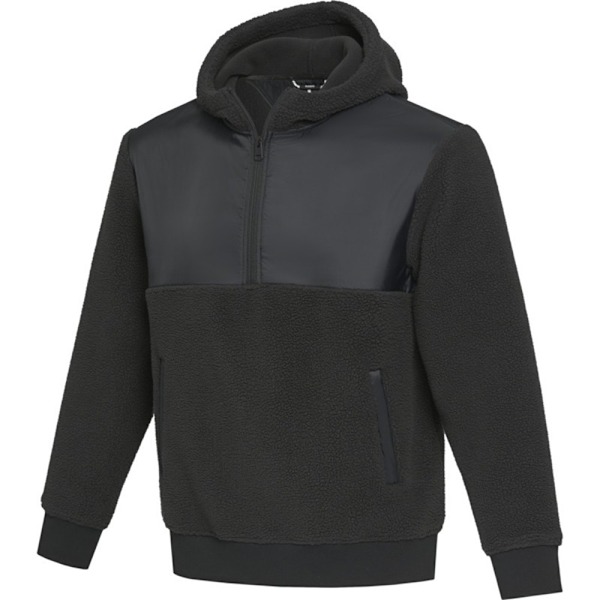Elevate Unisex Vuxen Evans Hooded Sherpa Fleece Återvunnen Tröja Solid Black M