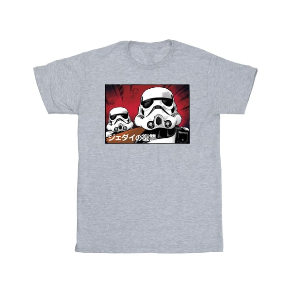 Star Wars Girls Stormtrooper T-shirt i japansk bomull 3-4 år Sports Grey 3-4 Years