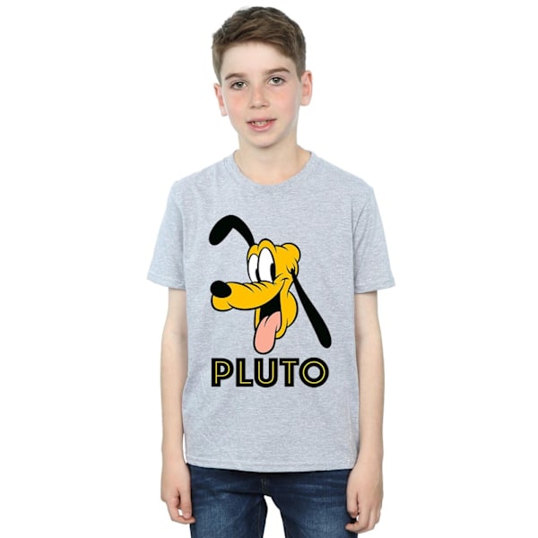 Disney Boys Pluto Face T-Shirt 9-11 År Sports Grey Sports Grey 9-11 Years