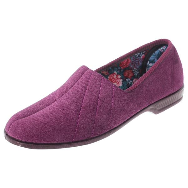 Sleepers Dam/Dam Audrey III Rulltopp Velours Tofflor 6 UK Plum/Heather 6 UK