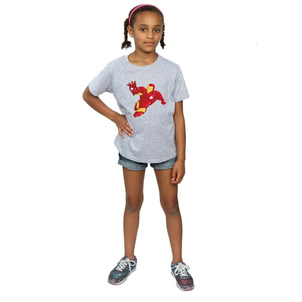 Marvel Girls Iron Man Enkel Bomull T-shirt 12-13 År Sport Sports Grey 12-13 Years