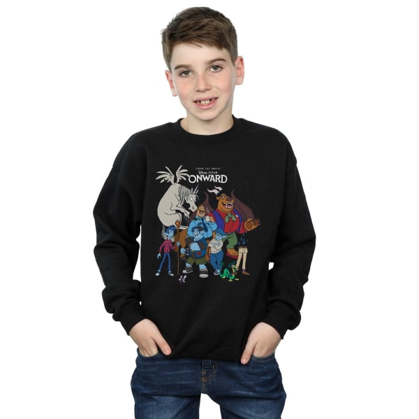 Disney Boys Onward Character Collage Sweatshirt 7-8 år Svart Black 7-8 Years