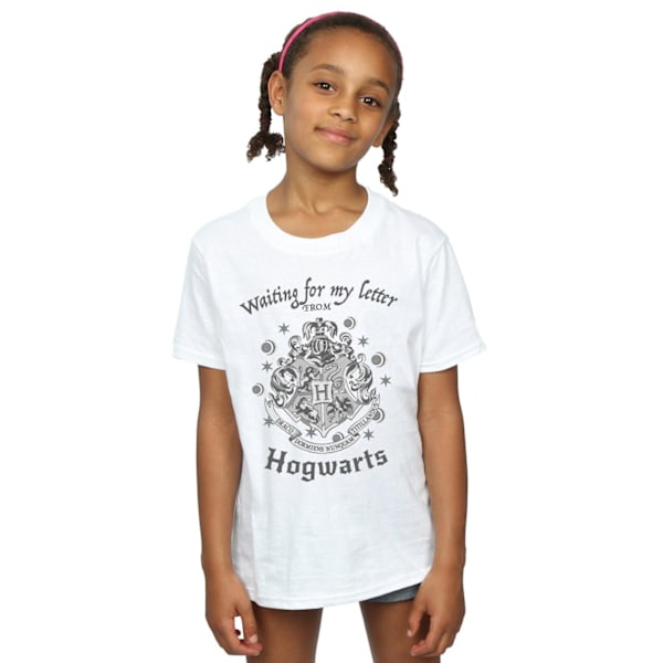 Harry Potter flickor väntar på mitt brev Hogwarts Crest bomull White 5-6 Years
