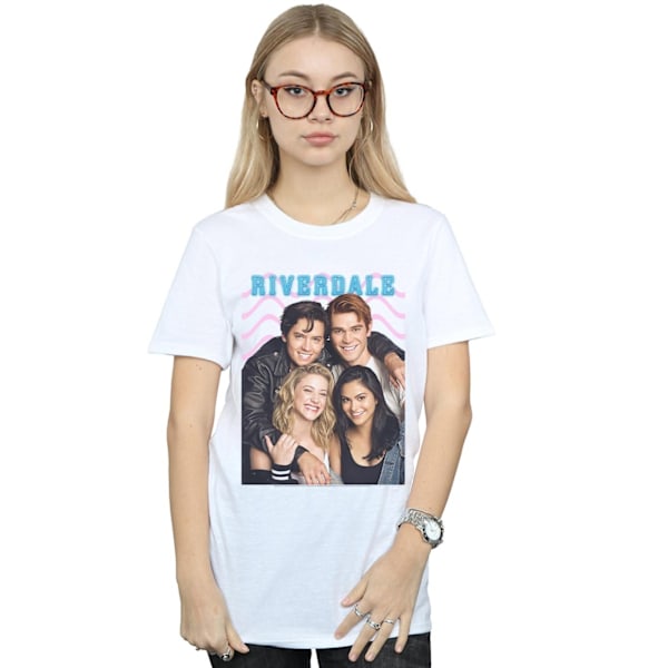 Riverdale Dam/Kvinnor Gruppfoto Bomull Boyfriend T-shirt L White L